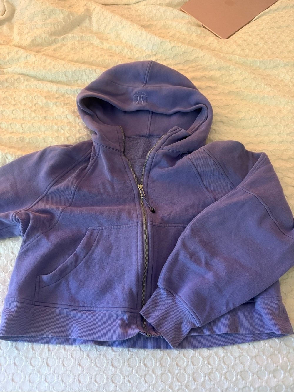 lululemon athletica Lavender Zip-Up Cropped Scuba Hoodie